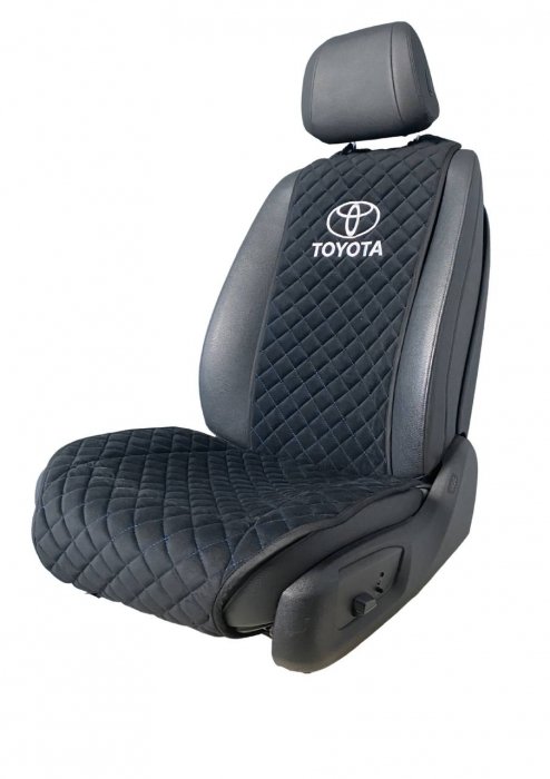 Накидки на сидения Передние накидки с вышивкой Toyota (Черный)